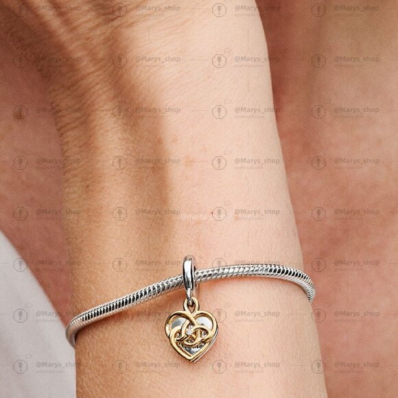 Pandora Lab-grown Diamond Engravable Mum Double Dangle Charm - Picture 6 of 6